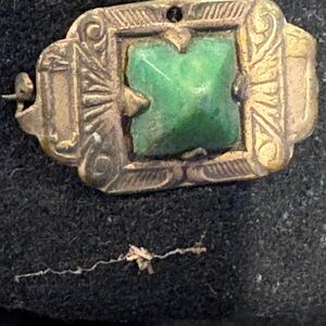 Antique  Gold and Green Brooch
